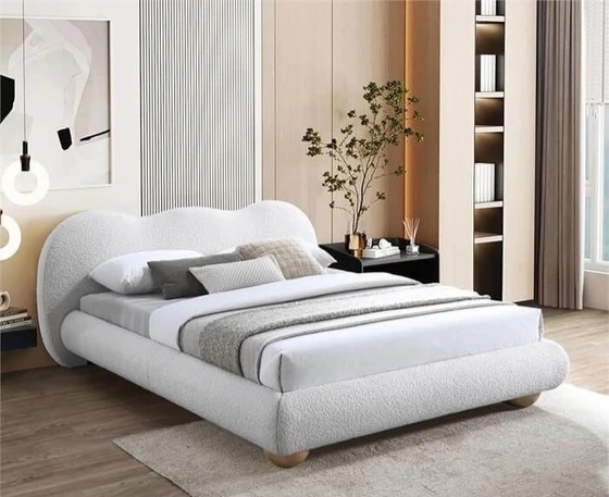 تخت خواب تاج دفرمه پارچه تدی